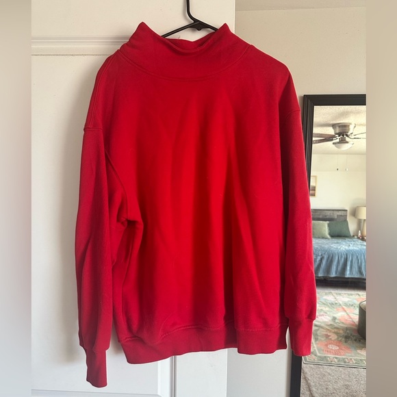 Tops - Red Amazon Mockneck Sweatshirt